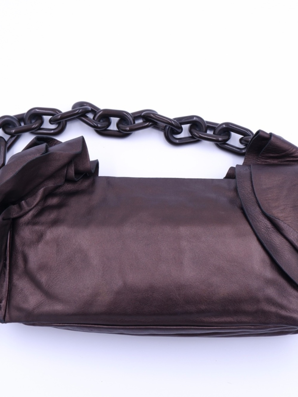 Prada Metallic Brown Nappa Ruffle Bag — 2008 - Picture 6 of 14
